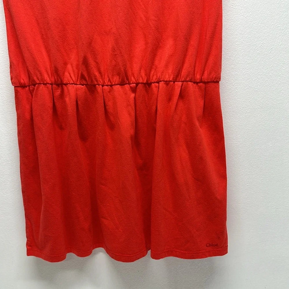Chloe Dress Midi Short Sleeve Elastic Waist Cotton Bow Red Kids Girls Size 14 - Picture 3 of 8